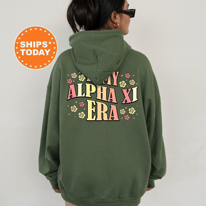 In My Alpha Xi Era | Alpha Xi Delta Sunset Blooms Sorority Sweatshirt | Oversized Hoodie | Big Little | Custom Greek Sweatshirt _ 15703g