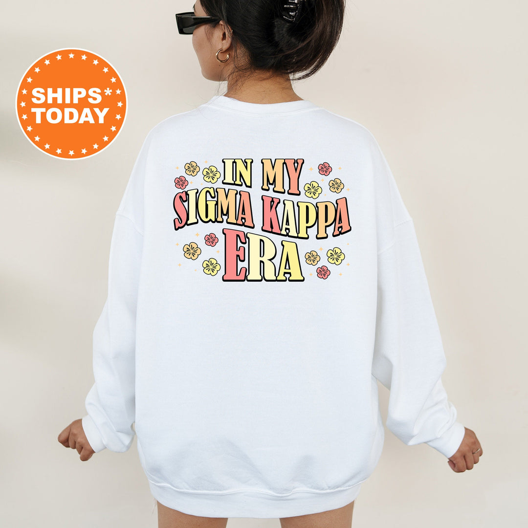 In My Sigma Kappa Era | Sigma Kappa Sunset Blooms Sorority Sweatshirt | Oversized Hoodie | Big Little | Custom Greek Sweatshirt _ 15717g