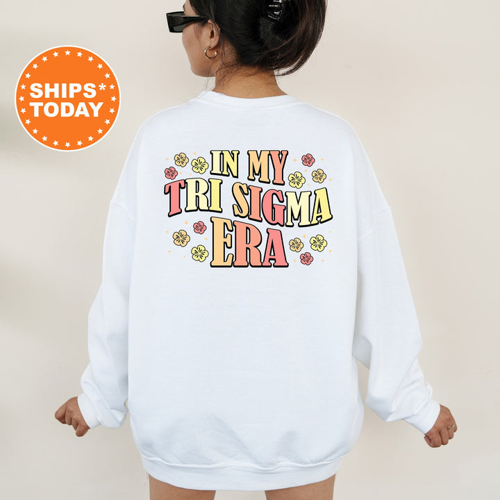 In My Tri Sigma Era | Sigma Sigma Sigma Sunset Blooms Sorority Sweatshirt | Oversized Hoodie | Big Little | Custom Greek Sweatshirt _ 15718g