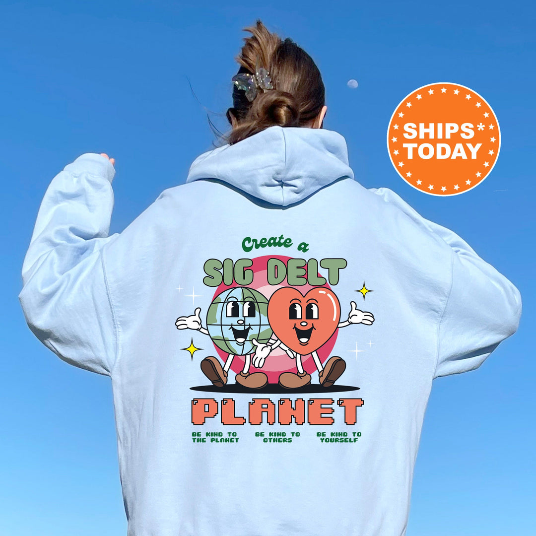Create A Sig Delt Planet | Sigma Delta Tau CosmoGreek Sorority Sweatshirt | Sorority Hoodie | Big Little Gift | Greek Apparel 16505g