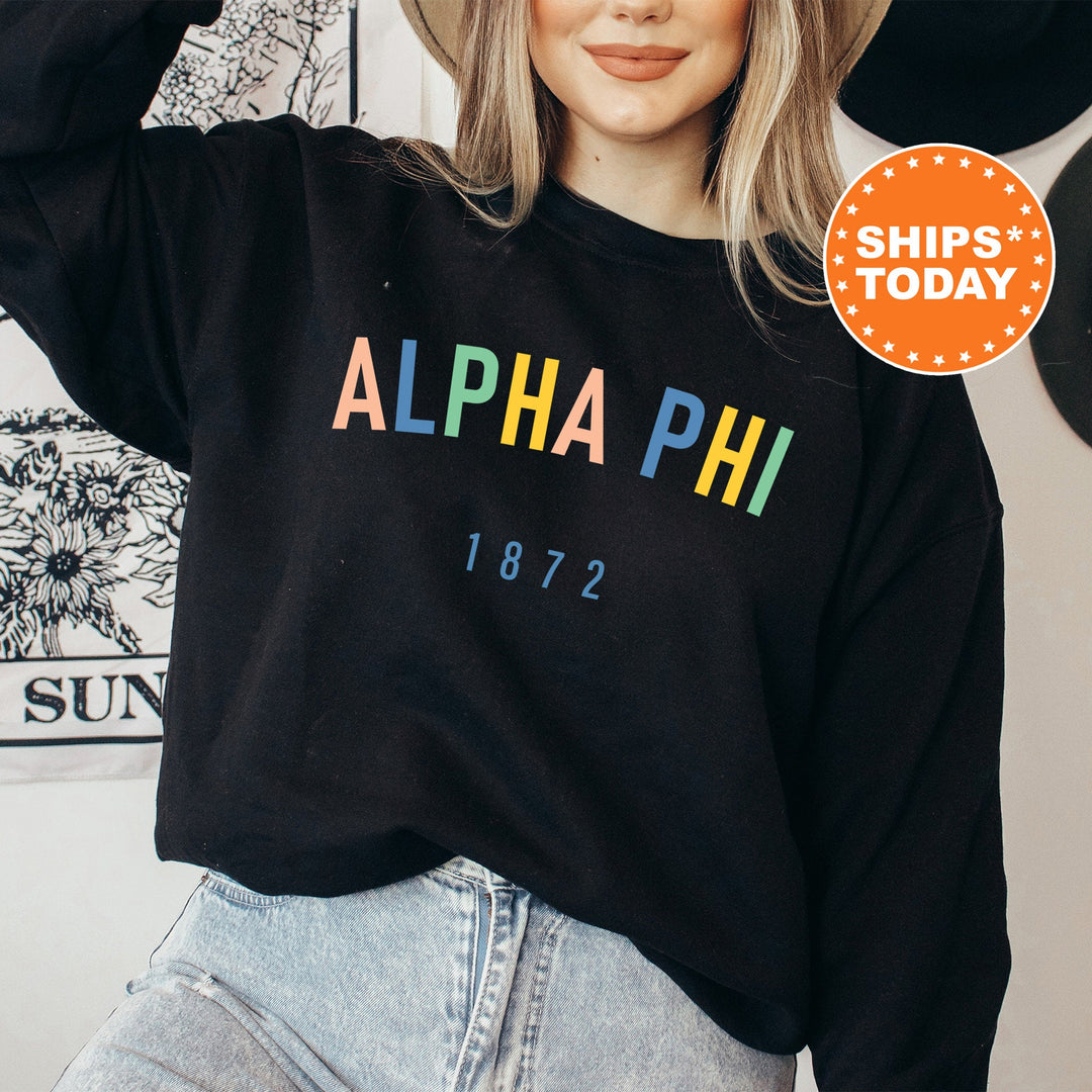 Alpha Phi Retro and Year Sorority Sweatshirt | APHI Retro Sweatshirt | Sorority Hoodie | Big Little Reveal | Sorority Crewneck _  8221g