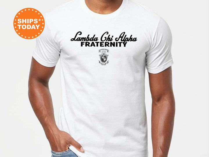 Lambda Chi Alpha Simple Crest Fraternity T-Shirt | Lambda Chi Crest Shirt | Rush Pledge Shirt | Bid Day Gift | Comfort Colors Tees _ 9821g
