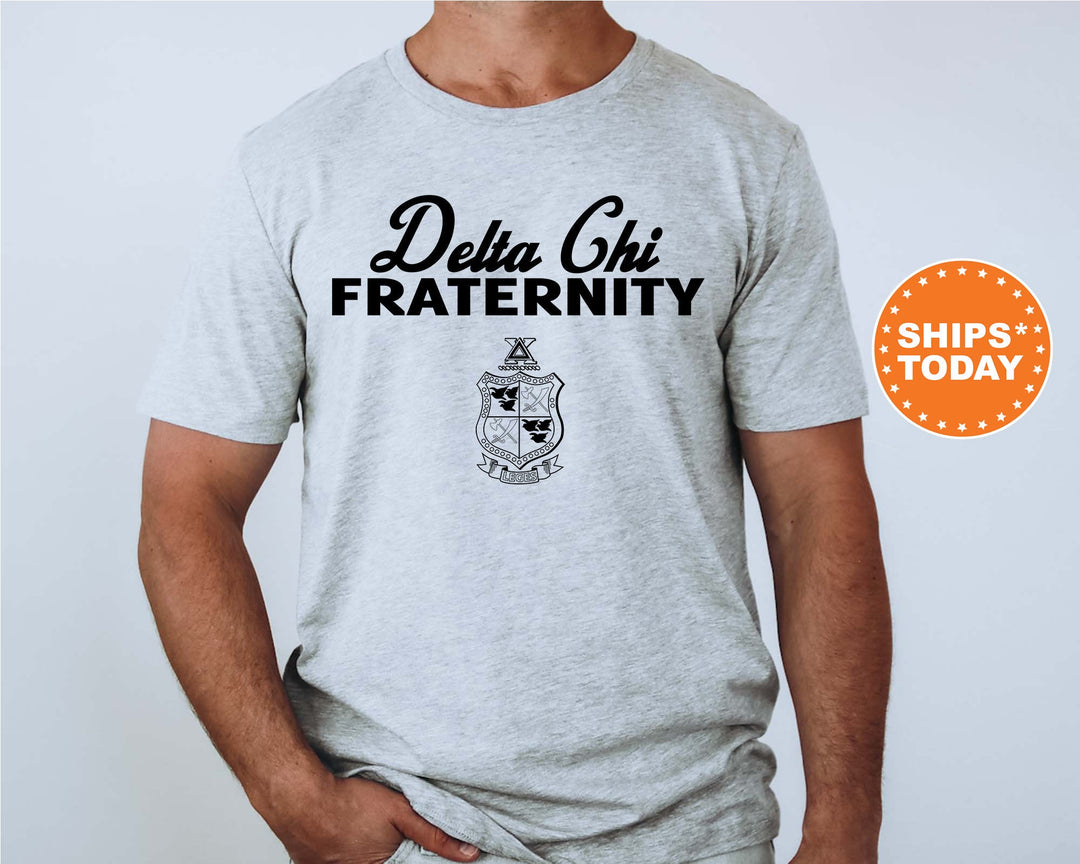 Delta Chi Simple Crest Fraternity T-Shirt | DChi Crest Shirt | Rush Pledge Shirt | Fraternity Bid Day Gift | Comfort Colors Tees _ 9815g