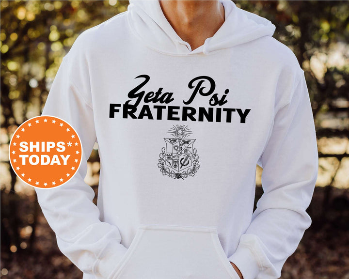 Zeta Psi Simple Crest Fraternity Sweatshirt | Zete Fraternity Crest Sweatshirt | Rush Pledge Fraternity Gift | College Greek Apparel _ 9839g