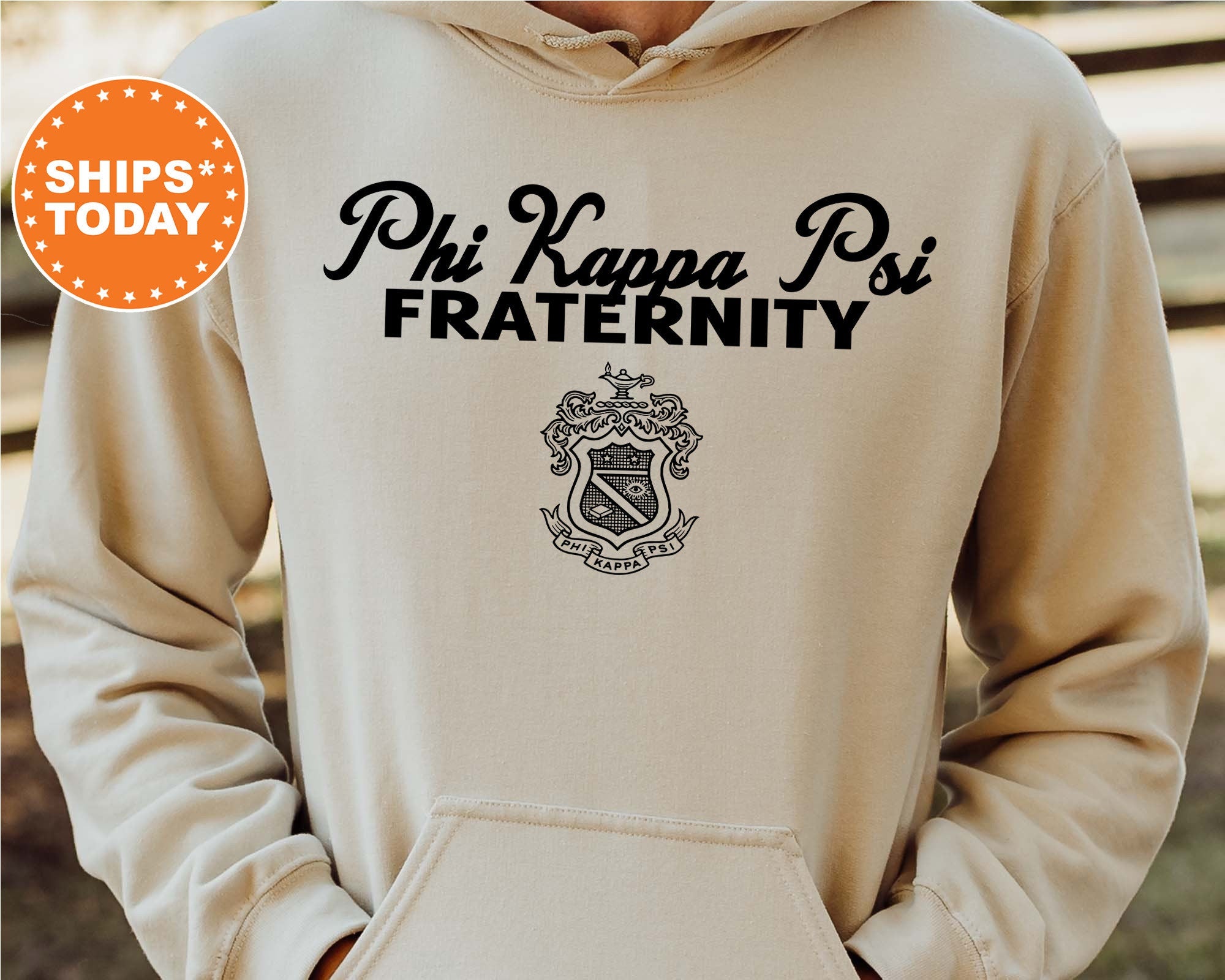 Phi Kappa psi Simple Crest Fraternity Sweatshirt Phi psi Crest Sweatshirt Rush Pledge Fraternity Gift College Greek Apparel 9824g Light Pink