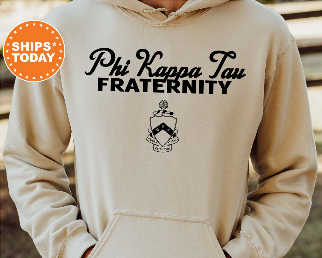 Phi Kappa Tau Simple Crest Fraternity Sweatshirt | Phi Tau Crest Sweatshirt | Rush Pledge Fraternity Gift | College Greek Apparel _ 9825g