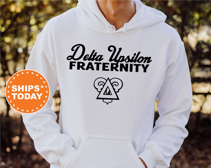 Delta Upsilon Simple Crest Fraternity Sweatshirt | DU Fraternity Crest Sweatshirt | Rush Pledge Fraternity Gift | College Apparel _ 9818g