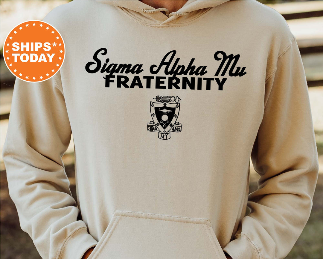 Sigma Alpha Mu Simple Crest Fraternity Sweatshirt | Sammy Crest Sweatshirt | Rush Pledge Fraternity Gift | College Greek Apparel _ 9830g