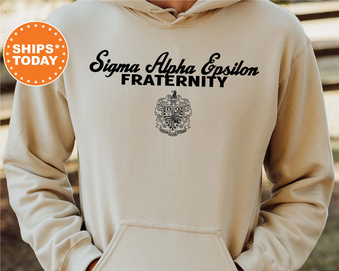 Sigma Alpha Epsilon Simple Crest Fraternity Sweatshirt | SAE Crest Sweatshirt | Rush Pledge Fraternity Gift | College Greek Apparel _ 9829g