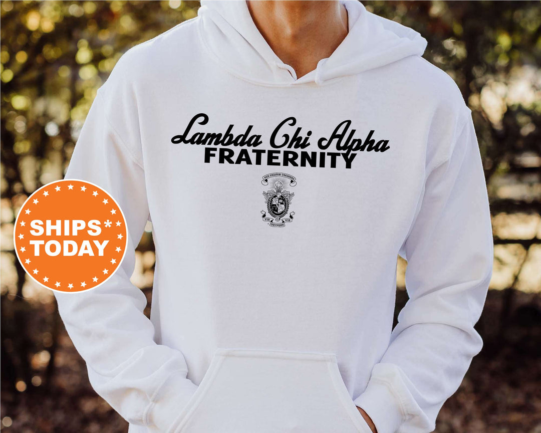 Lambda Chi Alpha Simple Crest Fraternity Sweatshirt | Lambda Chi Crest Sweatshirt | Rush Pledge Fraternity Gift | College Apparel _ 9821g