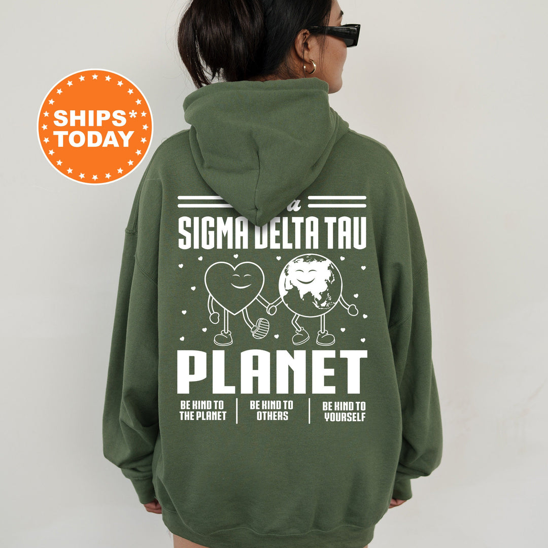 It's A Sigma Delta Tau Planet | Sig Delt Be Kind Sorority Sweatshirt | Greek Sweatshirt | Sorority Apparel | Big Little Reveal Gift 16479g