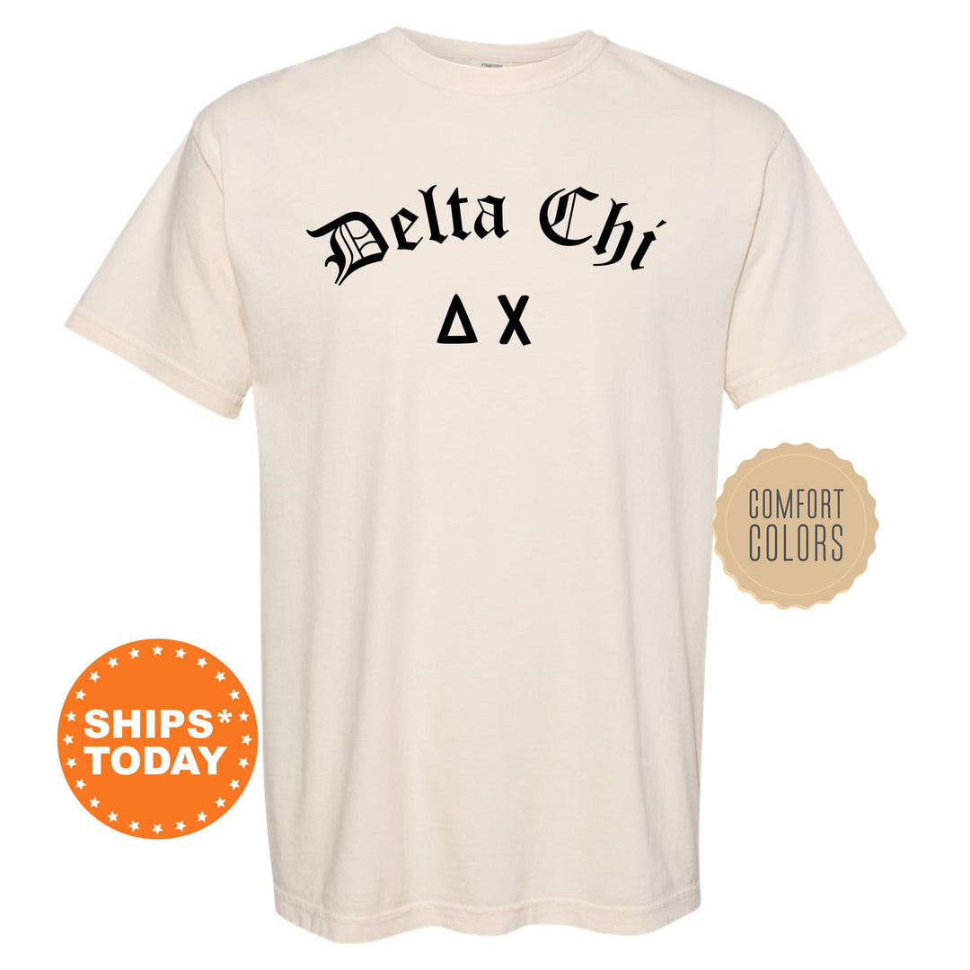 Delta Chi Old English Oaths Fraternity T-Shirt | D-Chi Greek Apparel | Comfort Colors Shirt | Bid Day Gift | College Greek Life _ 11182g
