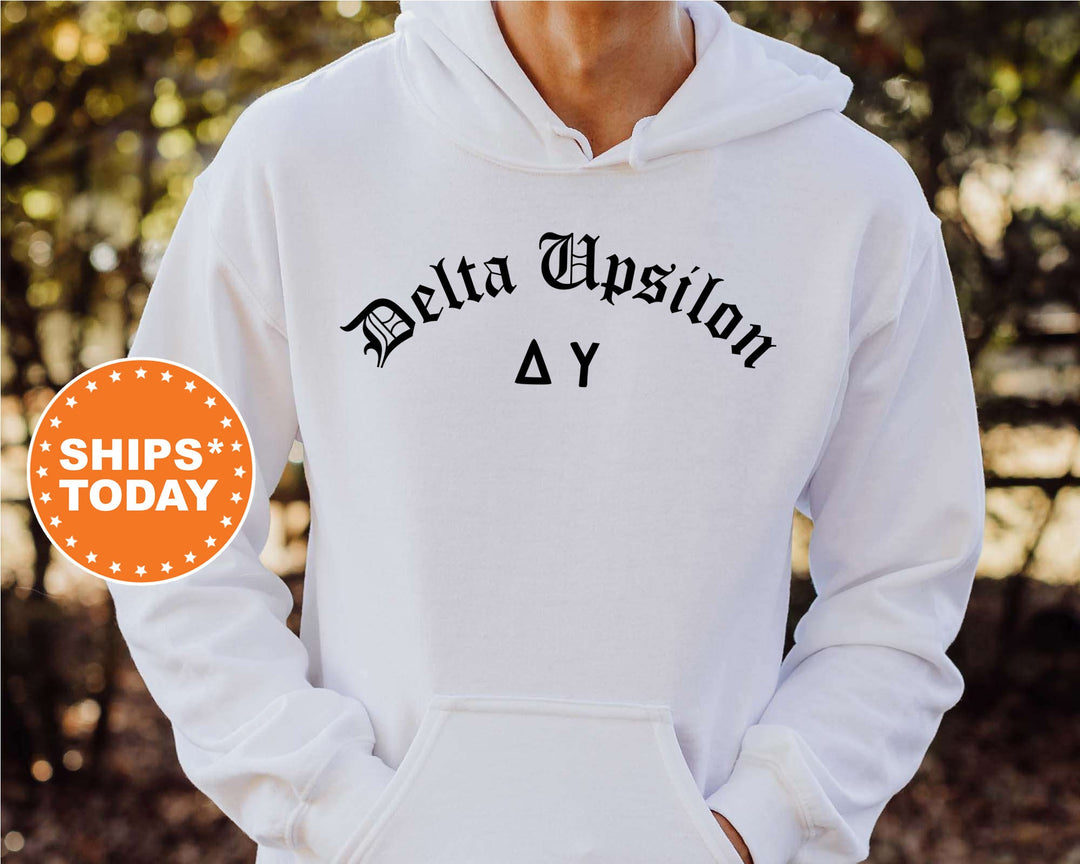 Delta Upsilon Old English Oaths Fraternity Sweatshirt | DU Sweatshirt | Rush Sweatshirt | Bid Day Gift | College Greek Apparel _ 11185g