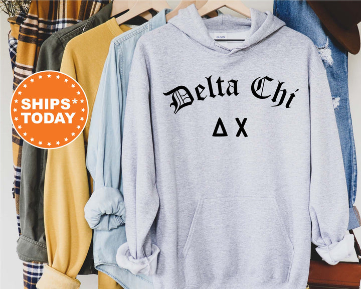 Delta Chi Old English Oaths Fraternity Sweatshirt | D-Chi Sweatshirt | Rush Sweatshirt | Bid Day Gift | College Greek Apparel _ 11182g