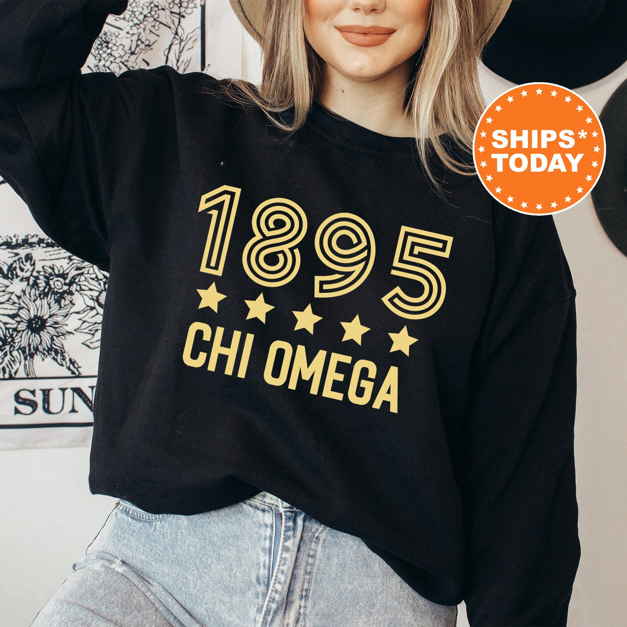 Chi Omega Star Girls Sorority Sweatshirt Chi O Sorority Merch Big Little Reveal Sorority Gifts College Greek Sweatshirt 16519g