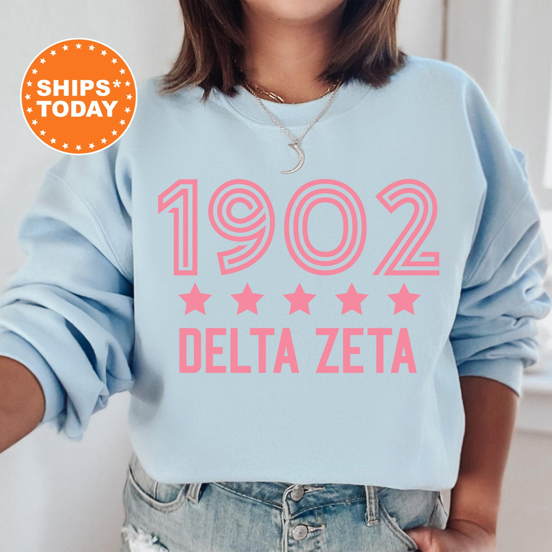 Delta Zeta Star Girls Sorority Sweatshirt | Dee Zee Sorority Merch | Big Little Reveal Sorority Gifts | College Greek Sweatshirt _ 16523g