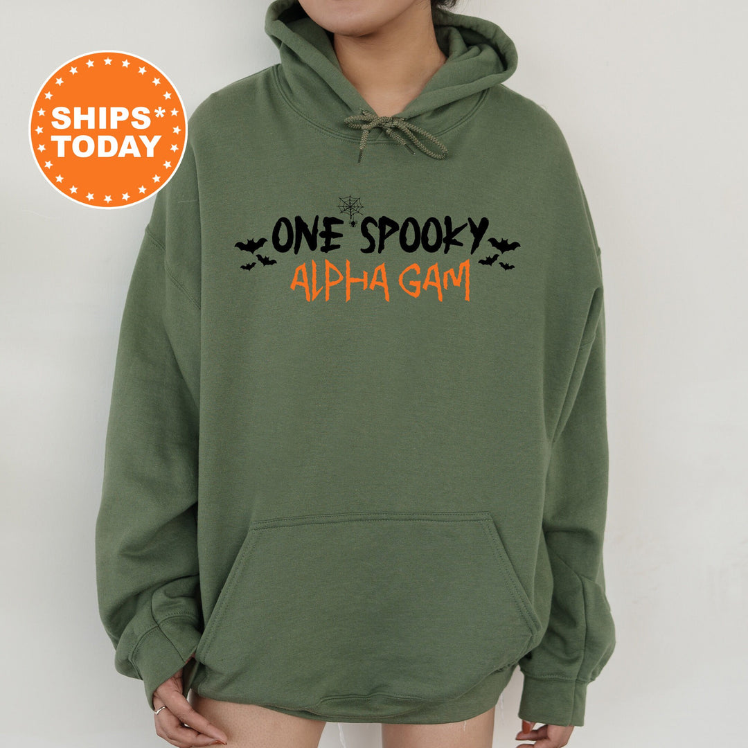 One Spooky Alpha Gam | Alpha Gamma Delta Halloween Sorority Sweatshirt | Big Little Reveal Gift | Sorority Merch | Greek Apparel _  17110g