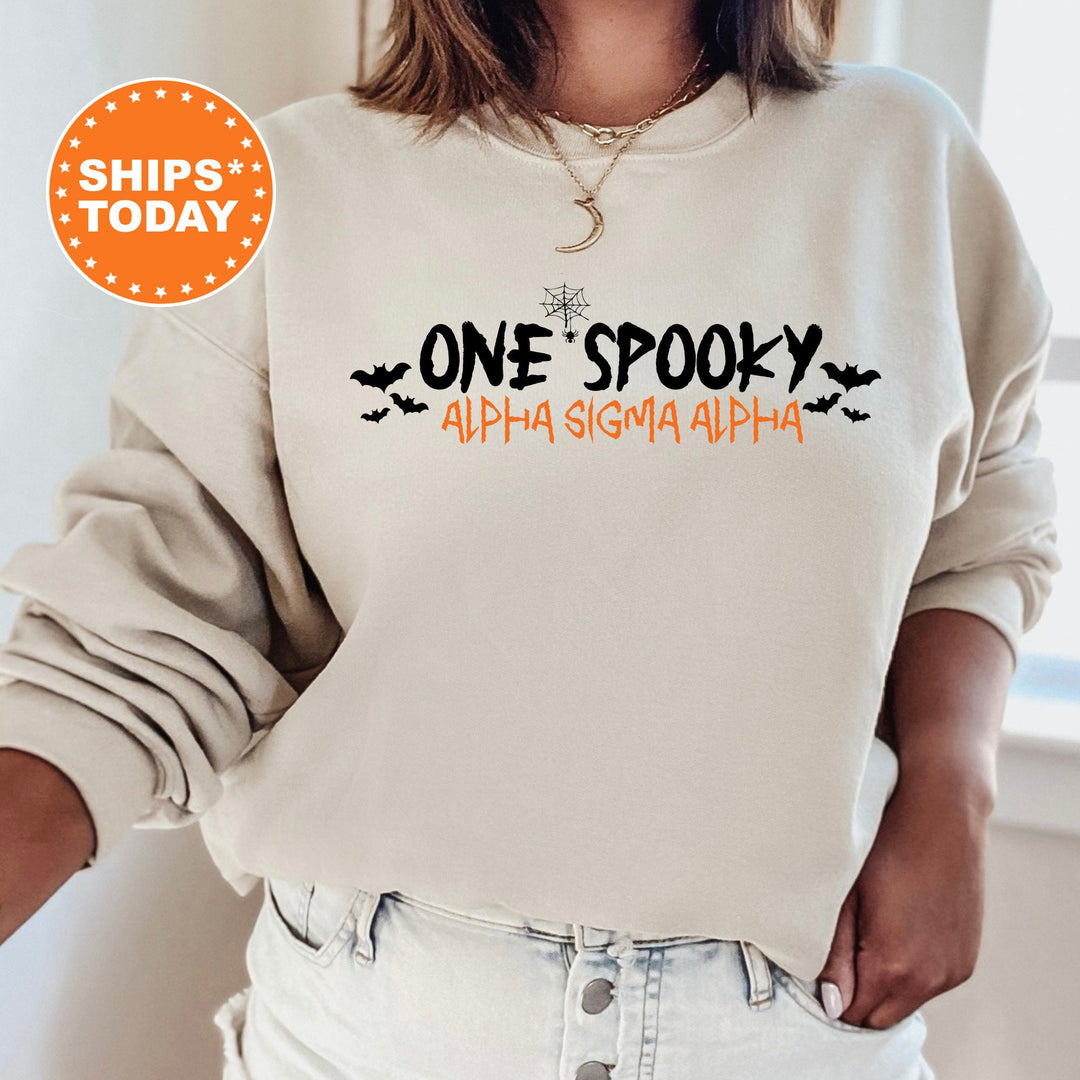 One Spooky Alpha Sigma Alpha | Alpha Sigma Alpha Halloween Sorority Sweatshirt | Big Little Reveal | Sorority Gift | Greek Apparel _  17113g