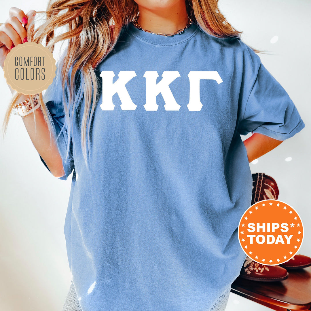 Kappa Kappa Gamma Basic Letter Sorority T-Shirt | Kappa Greek Letters | Sorority Letters | Big Little Gift | Comfort Colors Shirt _ 8363g
