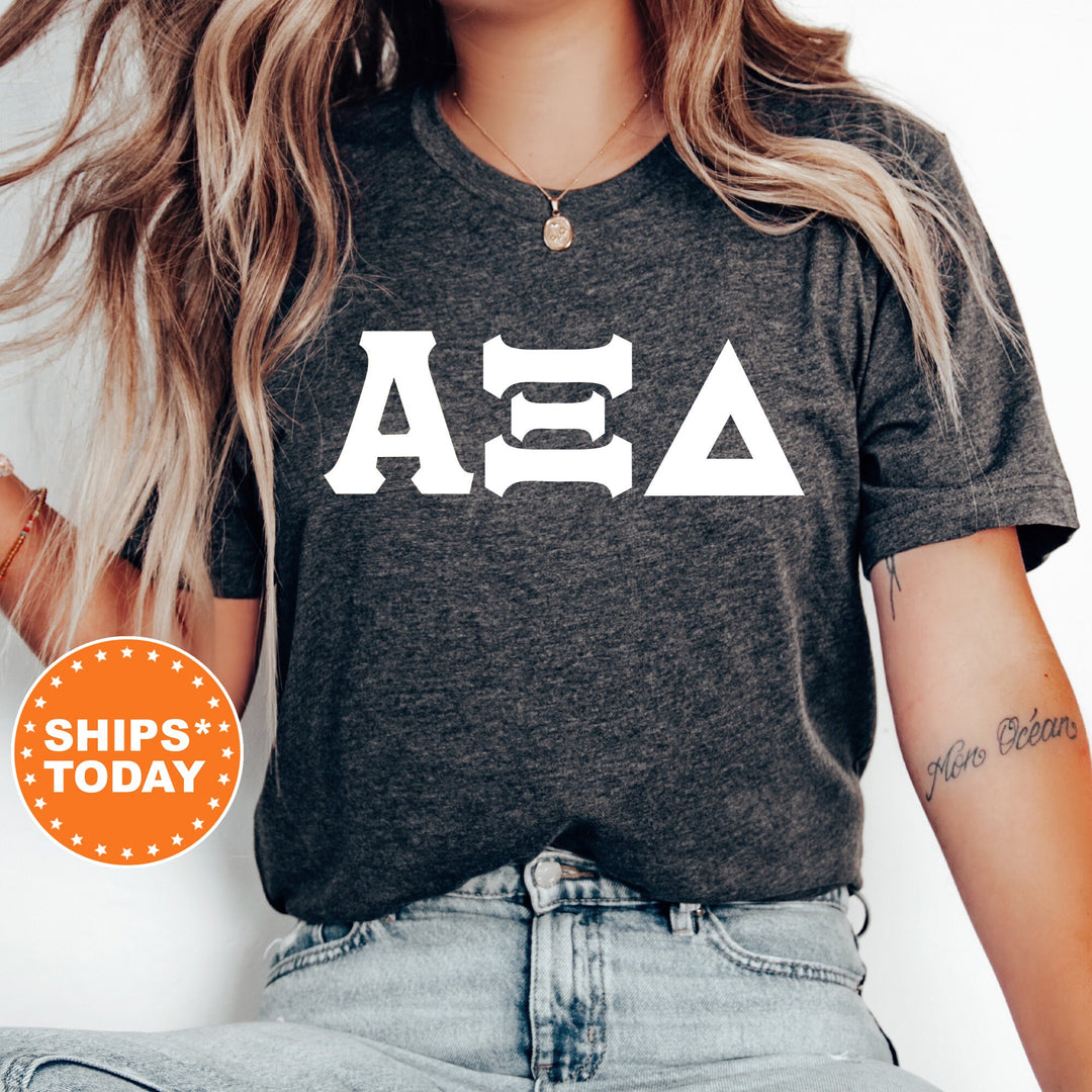 Alpha Xi Delta Basic Letter Sorority T-Shirt | AXID Greek Letters | Alpha Xi Sorority Letters | Big Little Shirt | Comfort Colors _ 8354g