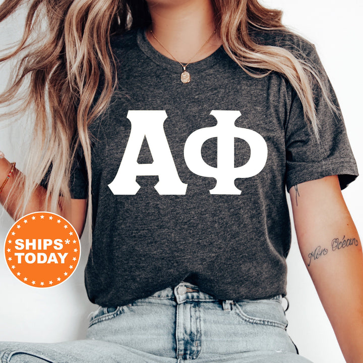 Alpha Phi Basic Letter Sorority T-Shirt | APHI Greek Letters Shirt | Sorority Letters | Big Little Gift | Comfort Colors Shirt _ 8351g