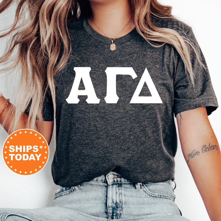 Alpha Gamma Delta Basic Letter Sorority T-Shirt | Alpha Gam Greek Letters | AGD Sorority Letters | Big Little Gift | Comfort Colors _ 8349g
