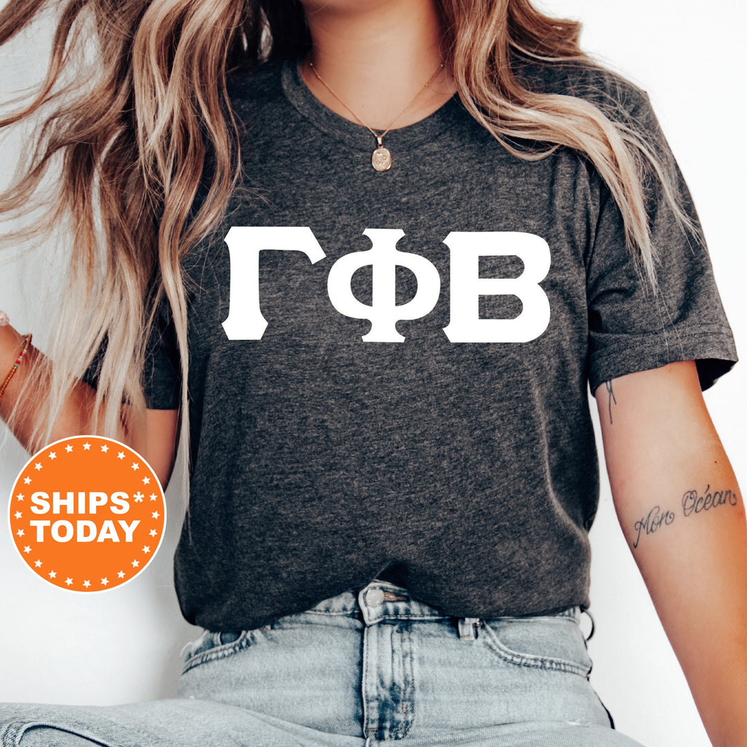 Gamma Phi Beta Basic Letter Sorority T-Shirt | Gamma Phi Greek Letters | Sorority Letters | Big Little Gift | Comfort Colors Shirt _ 8360g