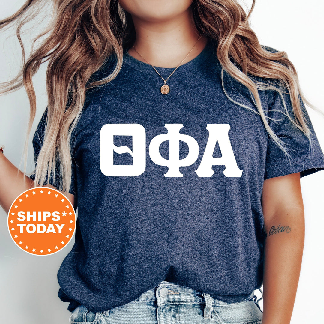 Theta Phi Alpha Basic Letter Sorority T-Shirt | Theta Phi Greek Letters | Sorority Letters | Big Little Gift | Comfort Colors Shirt _ 8370g