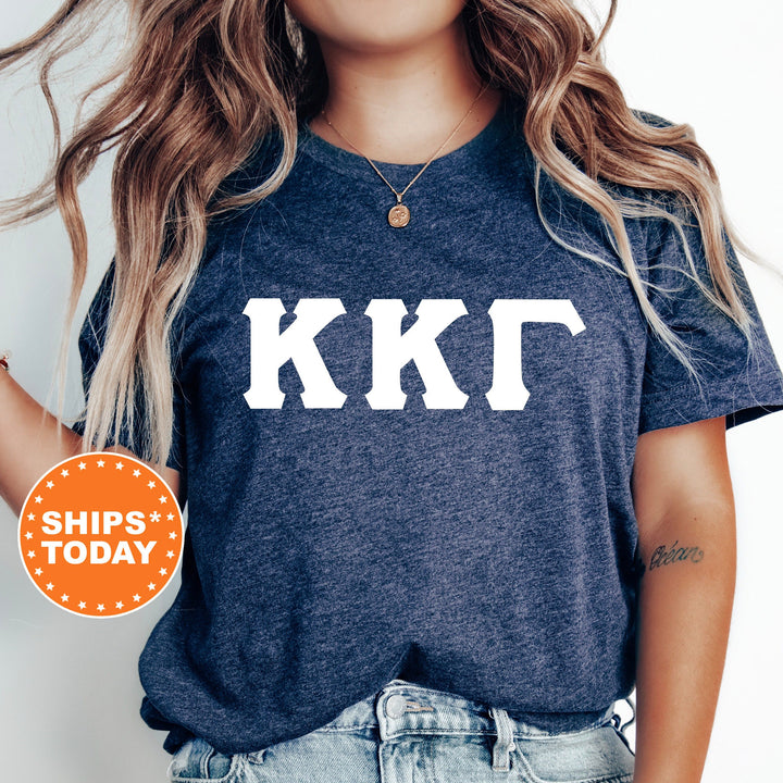 Kappa Kappa Gamma Basic Letter Sorority T-Shirt | Kappa Greek Letters | Sorority Letters | Big Little Gift | Comfort Colors Shirt _ 8363g