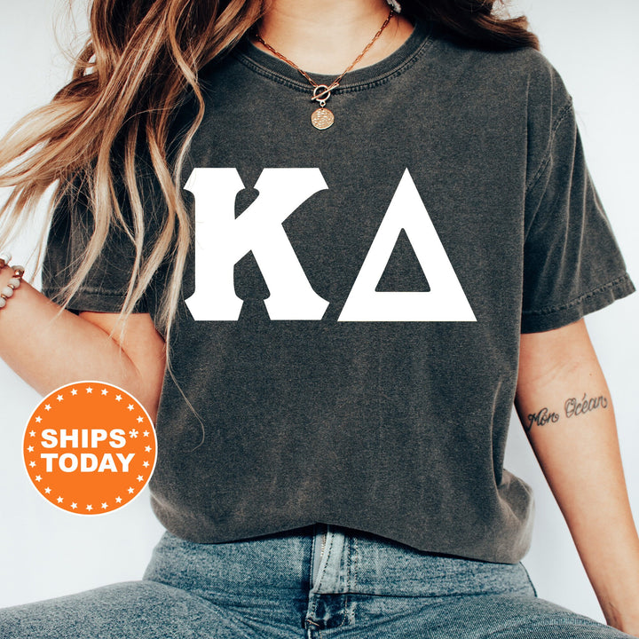 Kappa Delta Basic Letter Sorority T-Shirt | Kay Dee Greek Letters Shirt | Sorority Letters | Big Little Gift | Comfort Colors Shirt _ 8362g