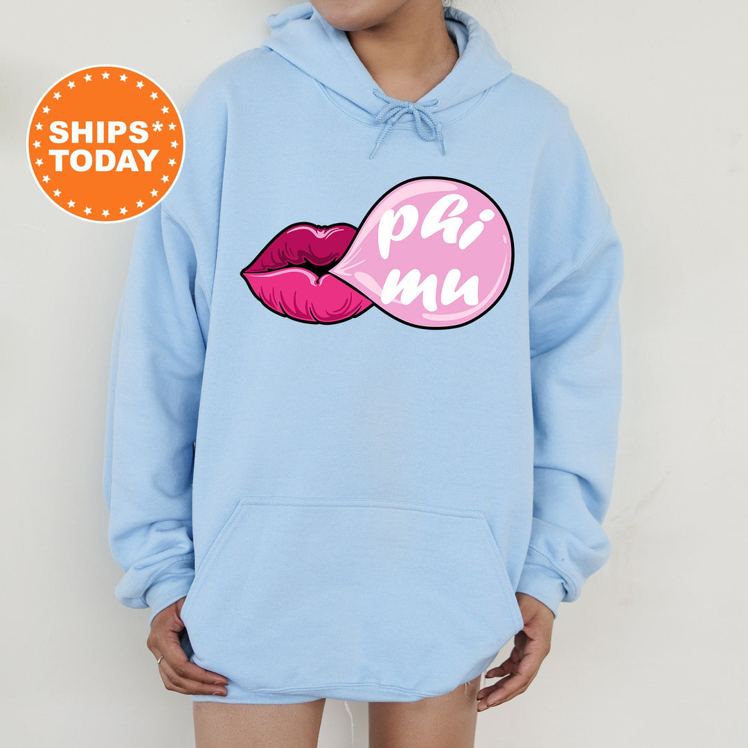 Phi Mu Bubble Gum Sorority Sweatshirt | Phi Mu Sorority Hoodie | Phi Mu Big Little Reveal | Sorority Gifts | Greek Sweatshirt _ 7610g