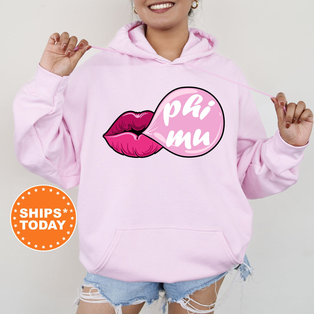 Phi Mu Bubble Gum Sorority Sweatshirt | Phi Mu Sorority Hoodie | Phi Mu Big Little Reveal | Sorority Gifts | Greek Sweatshirt _ 7610g