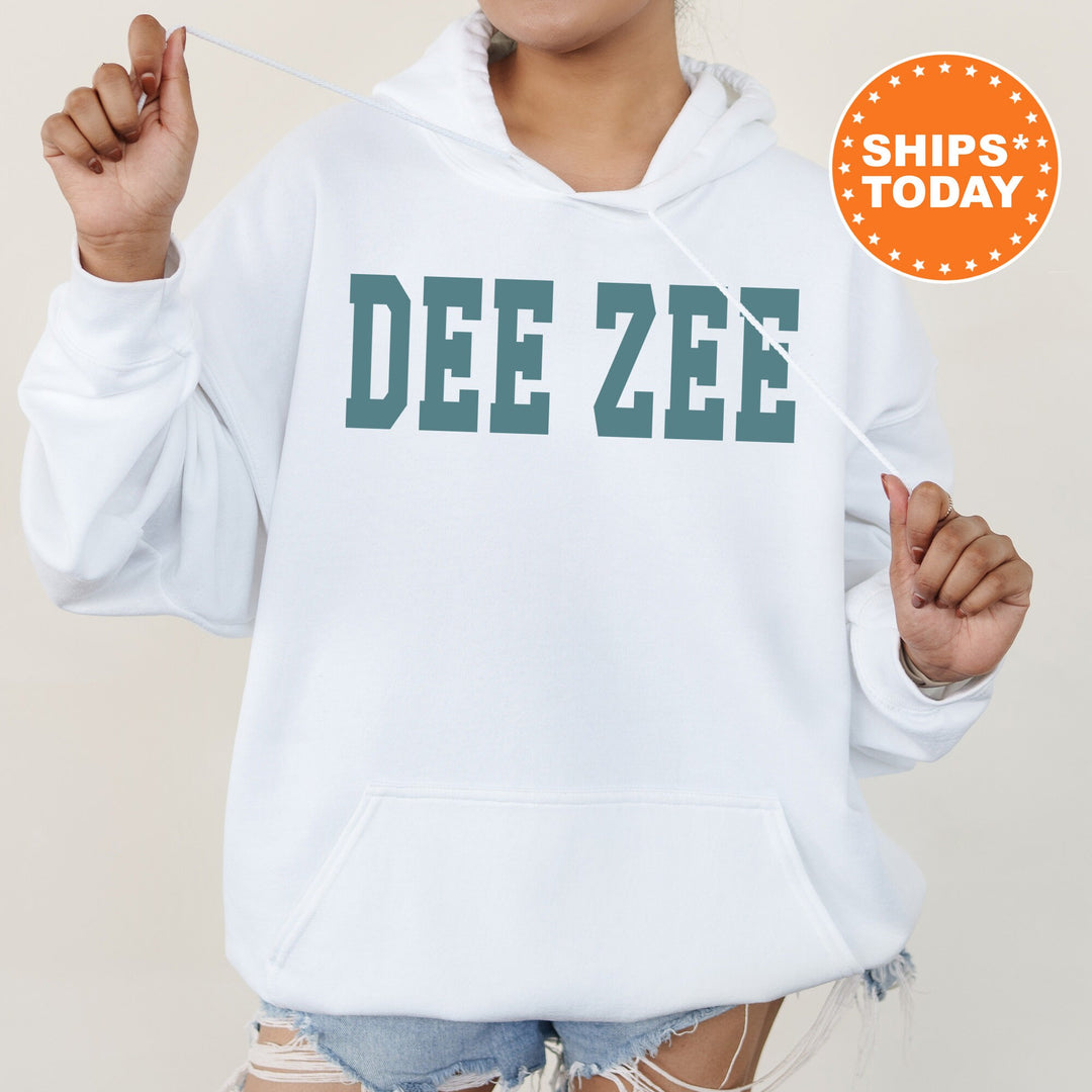 Delta Zeta Bold Aqua Sorority Sweatshirt | Dee Zee Sorority Letters Crewneck | Sorority Merch | Big Little Reveal Gifts | Bid Day Basket