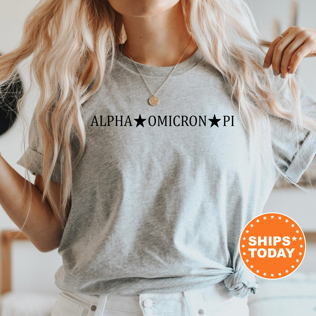 Alpha Omicron Pi Traditional Star Sorority T-Shirt | Alpha O Sorority Apparel | Sorority Merch | Big Little Gift | Comfort Colors _ 5368g