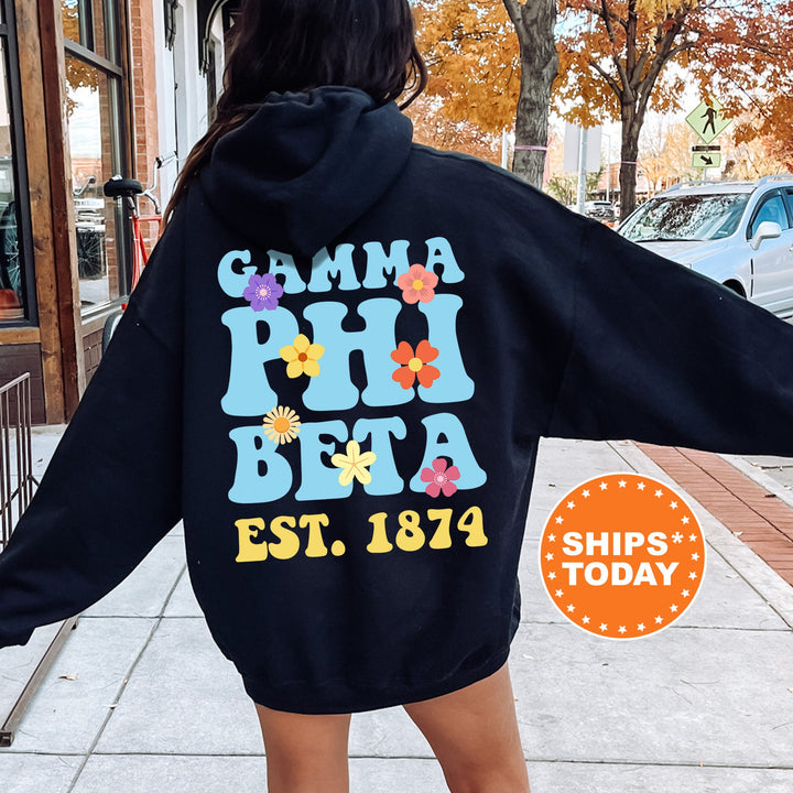 Gamma Phi Beta Bright Buds Sorority Sweatshirt | Gamma Phi Beta Sweatshirt | Gamma Phi Crewneck | Greek Apparel | Big Little Gift