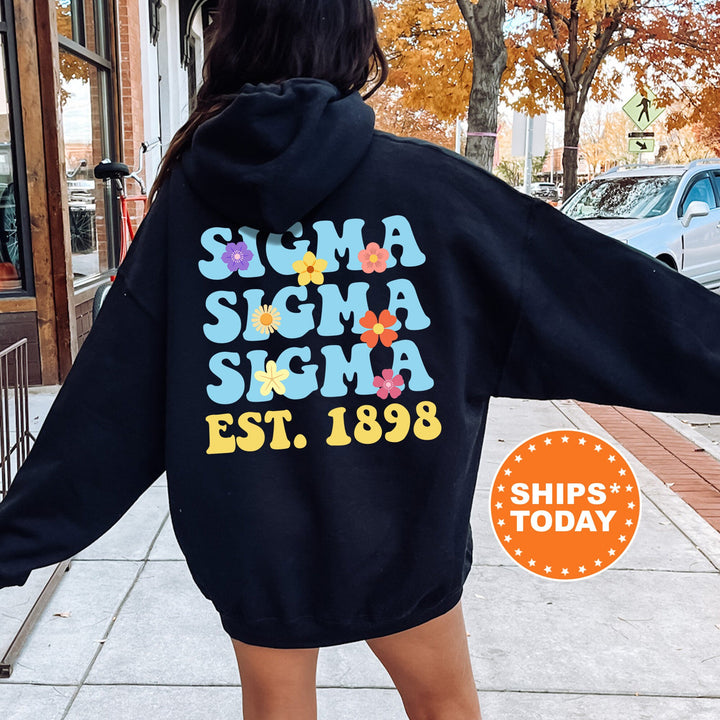 Sigma Sigma Sigma Bright Buds Sorority Sweatshirt | Tri Sigma Hoodie | Sorority Merch | Big Little Reveal Gift | Sorority Apparel