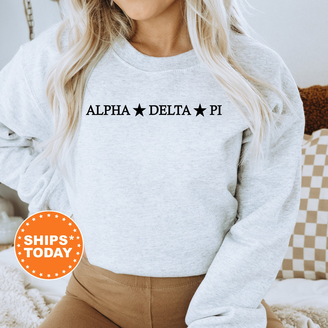 Alpha Delta Pi Traditional Star Sorority Sweatshirt | ADPI Greek Sweatshirt | College Apparel | Big Little Reveal | Sorority Gifts _ 5365g