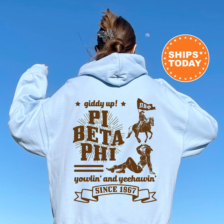 Pi Beta Phi Giddy Up Cowgirl Sorority Sweatshirt | Pi Phi Western Sweatshirt | Sorority Apparel | Big Little | Country Sweatshirt