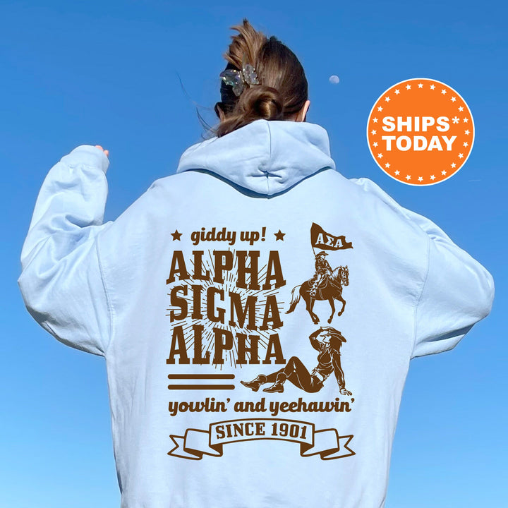 Alpha Sigma Alpha Giddy Up Cowgirl Sorority Sweatshirt | Western Sweatshirt | Greek Apparel | Big Little Gift | Country Sweatshirt