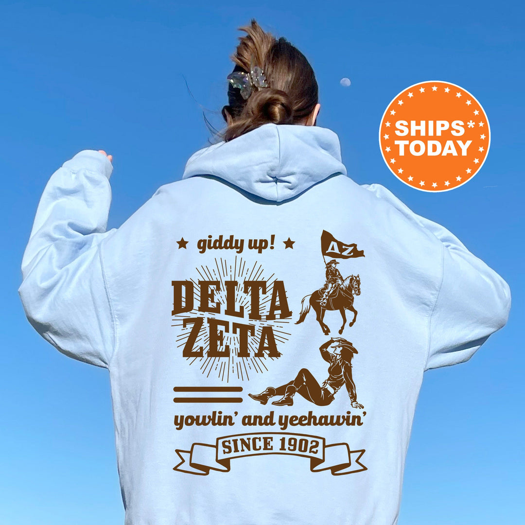 Delta Zeta Giddy Up Cowgirl Sorority Sweatshirt | Dee Zee Western Sweatshirt | Greek Apparel | Big Little Gift | Country Sweatshirt