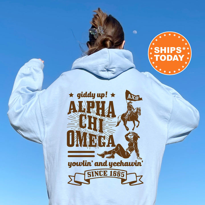 Alpha Chi Omega Giddy Up Cowgirl Sorority Sweatshirt | Alpha Chi Western Sweatshirt | Sorority Apparel | Big Little Reveal Gift