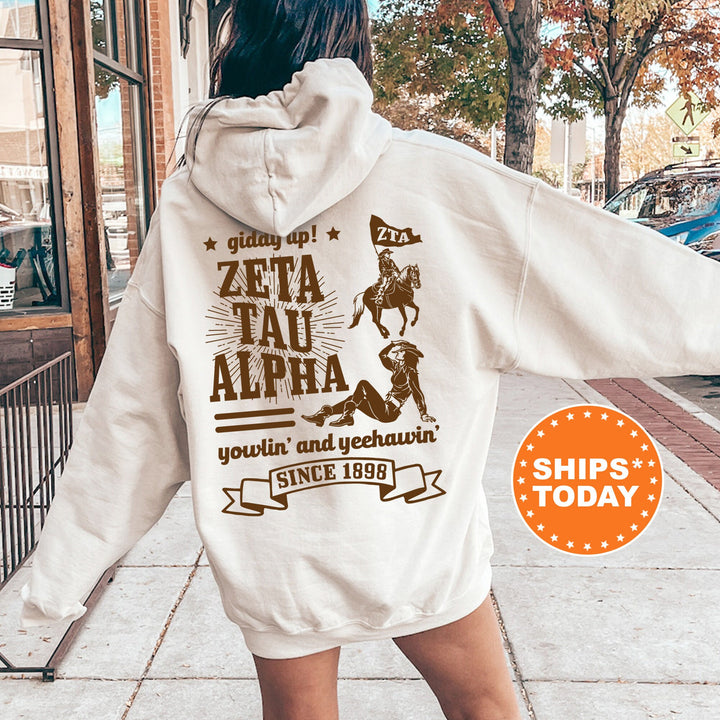 Zeta Tau Alpha Giddy Up Cowgirl Sorority Sweatshirt | Zeta Western Sweatshirt | Sorority Apparel | Big Little | Country Sweatshirt