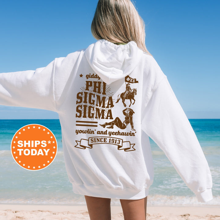 Phi Sigma Sigma Giddy Up Cowgirl Sorority Sweatshirt | Phi Sig Western Sweatshirt | Greek Apparel | Big Little | Country Sweatshirt