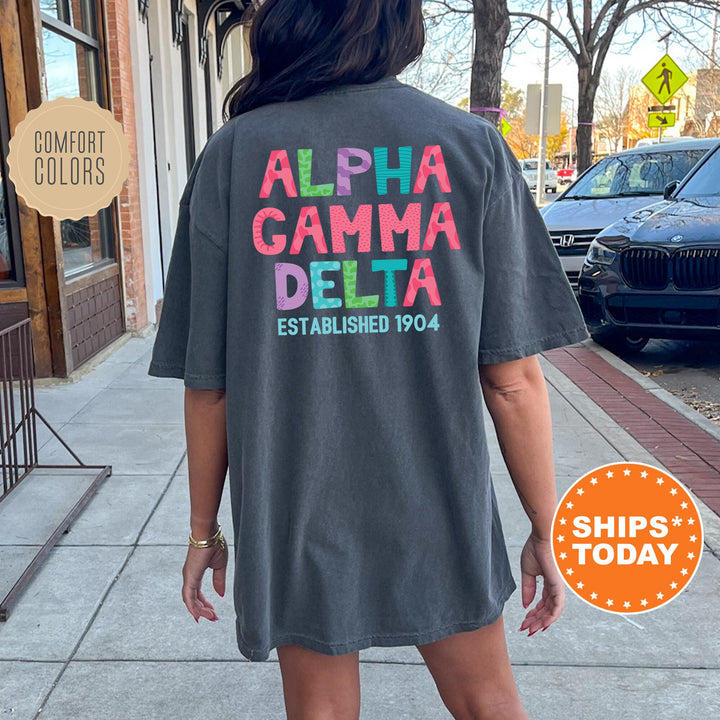 Alpha Gamma Delta Papercut Sorority T-Shirt | Alpha Gam Big Little Gift | Comfort Colors Shirt | Custom Greek Apparel | Fun Letters Shirt _ 16383g