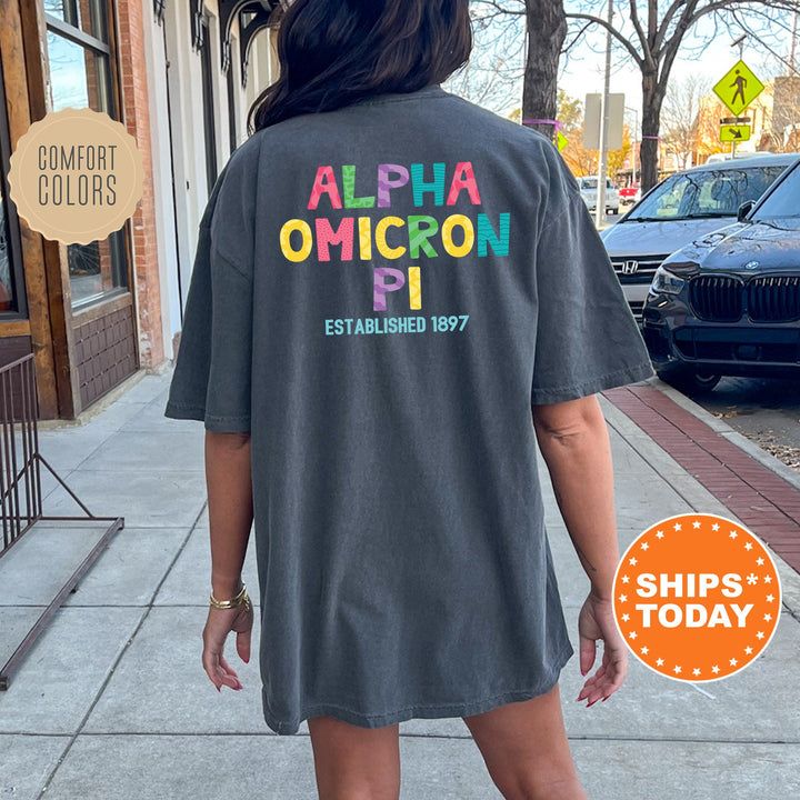 Alpha Omicron Pi Papercut Sorority T-Shirt | Alpha O Big Little Shirt | Comfort Colors Shirt | Custom Greek Apparel | Fun Letters Shirt _ 16384g