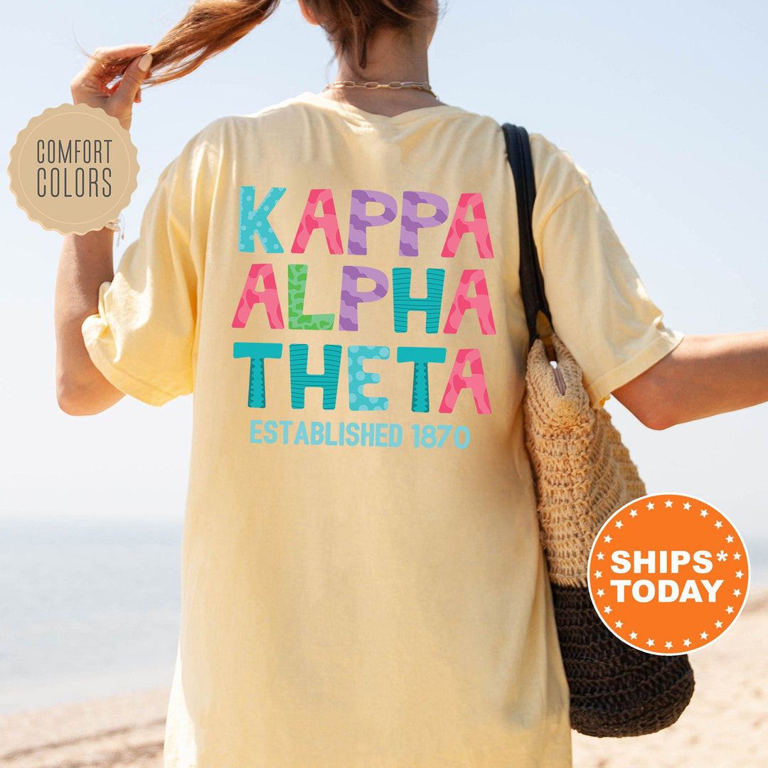 Kappa Alpha Theta Papercut Sorority T-Shirt | Theta Big Little Gift | Comfort Colors Shirt | Custom Greek Apparel | Fun Letters Shirt _ 16395g