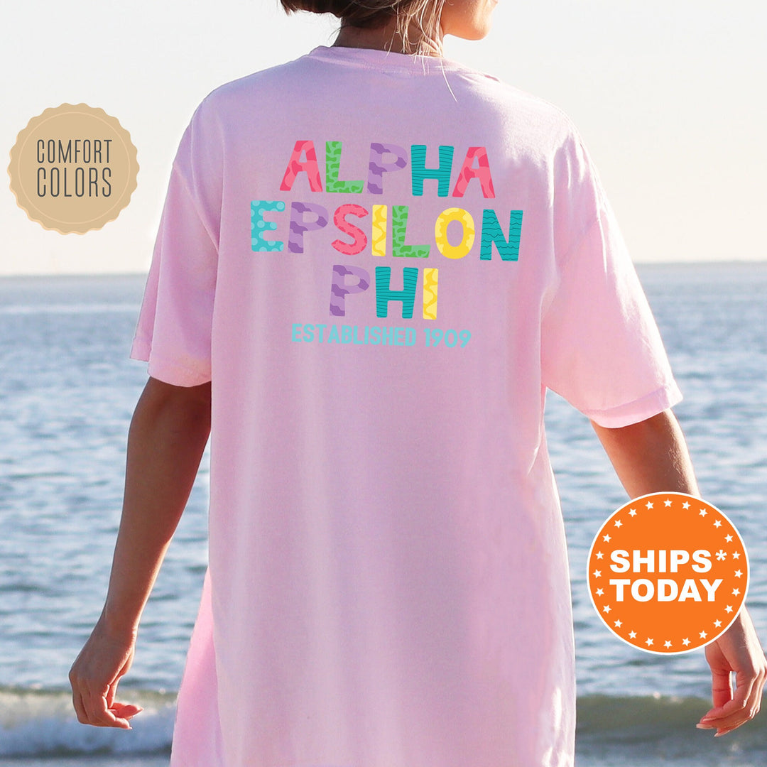 Alpha Epsilon Phi Papercut Sorority T-Shirt | AEPhi Big Little Gift | Comfort Colors Shirt | Custom Greek Apparel | Fun Letters Shirt _ 16382g