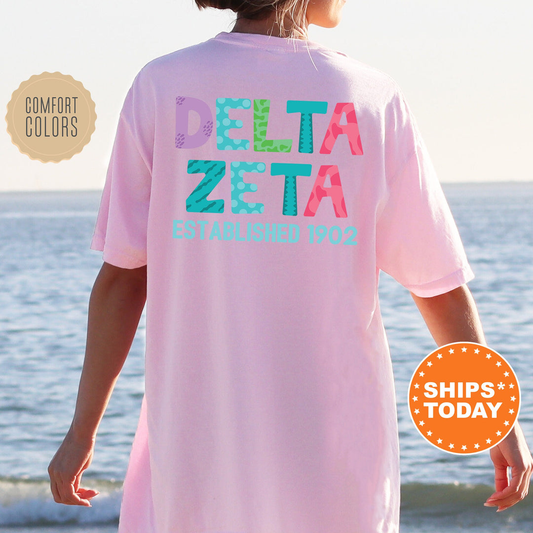 Delta Zeta Papercut Sorority T-Shirt | Dee Zee Big Little Gift | Comfort Colors Shirt | Custom Greek Apparel | Fun Letters Sorority Shirt _ 16393g
