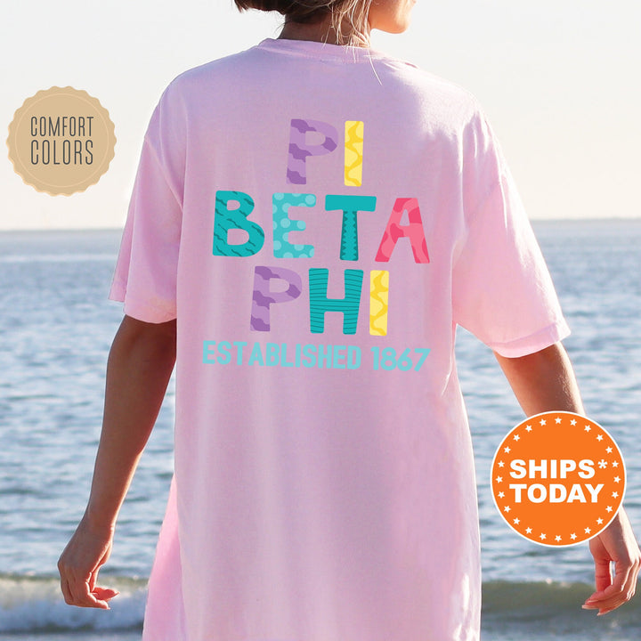 Pi Beta Phi Papercut Sorority T-Shirt | Pi Phi Big Little Gift | Comfort Colors Shirt | Custom Greek Apparel | Fun Letters Sorority Shirt _ 16400g