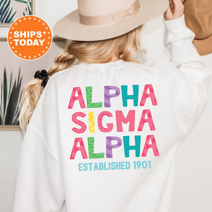 Alpha Sigma Alpha Papercut Sorority Sweatshirt | Fun Letters Sweatshirt | Big Little Sorority Reveal | Sorority Gift | Custom Greek Apparel